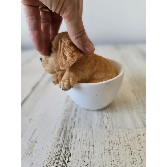 Lab puppy statue teacup cup mug realistic life-like decor dog - Picture 2 of 7